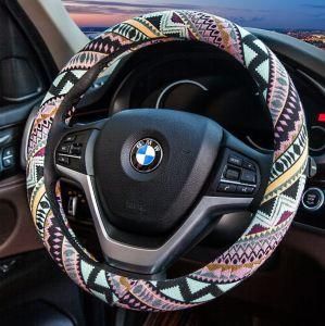 Women Cloth Fabric Steering Wheel Cover