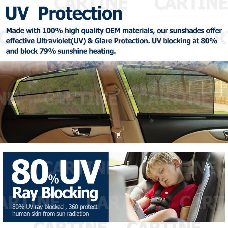 Universal Retractable Car Window Sunshade Custom Design Foldable Car Windshield Curtains Sun Protection Automatic Lifting