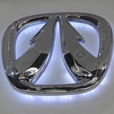 3D Chrome Silver Color Car Showroom LED Lighting Thermoforming Auto Car Logo Sign