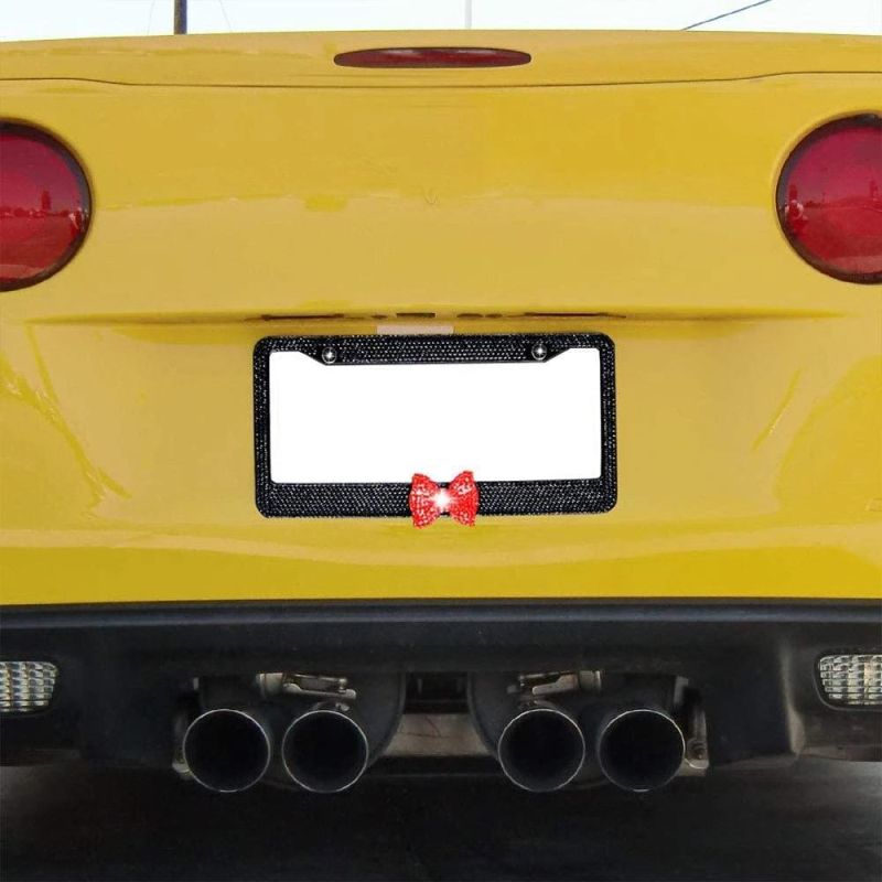 Auto Accessories 2PCS Bling License Plate Frame with Bow