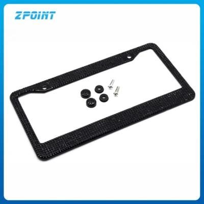 Car Accessory Black Bling License Plate Frame 1PC