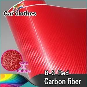 1.52X30m Car PVC Red 3D Carbon Fiber Wrap Film Vinyl Rolls Sheet