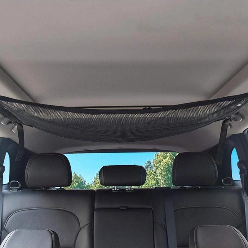 Car Ceiling Net Pocket Cargo Net Simple Breathable Mesh Zipper Storage Bag Fit for Truck Mini Vans Auto Organizer Wbb13162