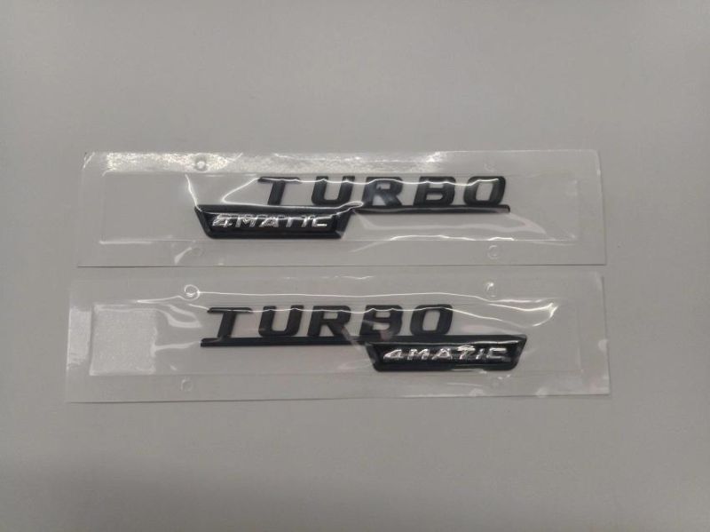 Gloss Black Finished Turbo Biturbo Logo Decal