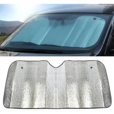 Silver Color PE Bubble Foldable Car Sunshade with Printed Logo