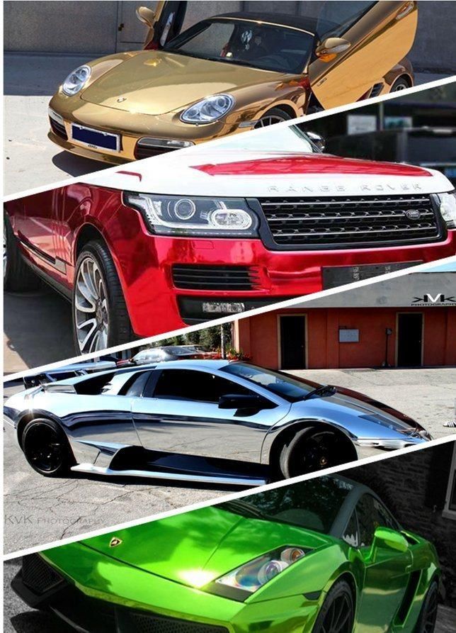 Car Wrapping Chrome Mirror Film Foil Glossy Self Adhesive Vinyl Stretchable Mirror Chrome Car Wrap Vinyl Color Change Film