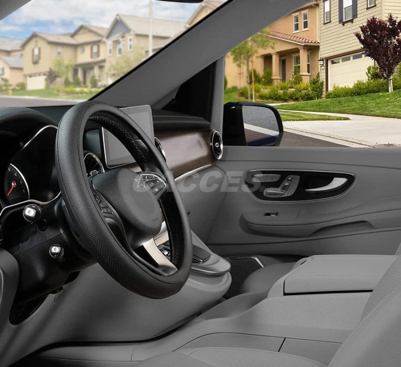 Microfiber Leather Car Steering Wheel Cover Universal S/M/L/XL/XXL Breathable Anti-Slip Protector for Auto/Truck/SUV/Van/Bus,Black,Red,Blue,Yellow,Orange, etc.