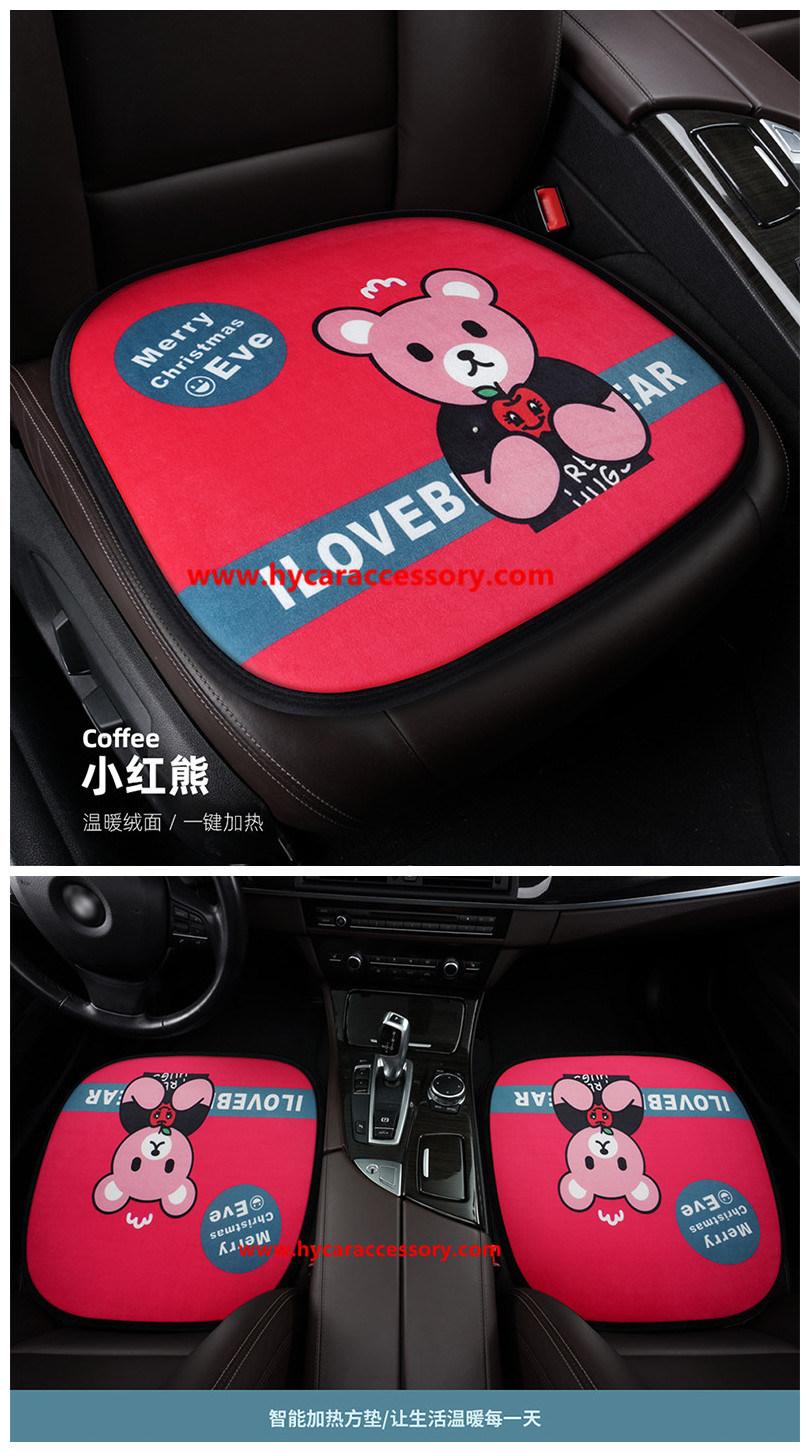 Car Decoration Car Interiorcar Accessory Home Office Universal Cartoon USB Heating Cushion Pad Winter Auto Heated Car Seat Cushion