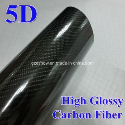 High Quality 1.52*18m Texture High Glossy 5D Carbon Fiber Vinyl Sticker