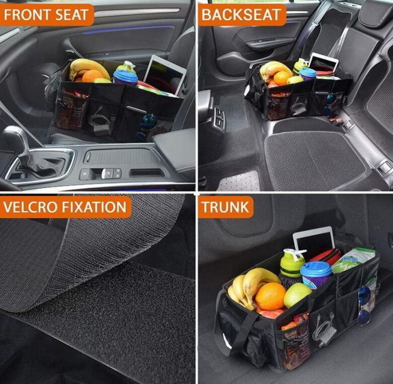 Durable Traveling Outdoor Backseat Back Storage Container Large Travel Back Seat Car Organiser Trunk Car Seat Organizer