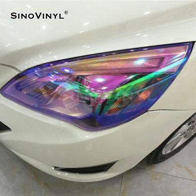 SINOVINYL 3 Layer Popular Selling Vinyl Roll Chameleon Tint Film Color Change Car Headlight Vinyl Film