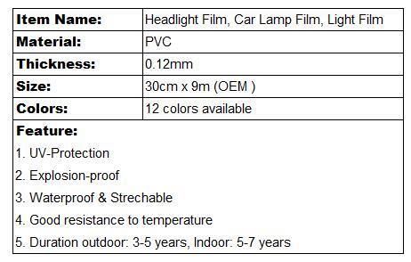 30X40cm Car Headlight Film Pink Chameleon Color