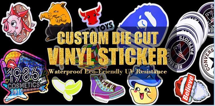 Promotional Low Price UV Printing Customized Die Cut Plastic Sticker Printing