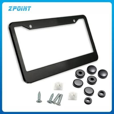 Premium Stainless Steel Black License Plate Frame Cover