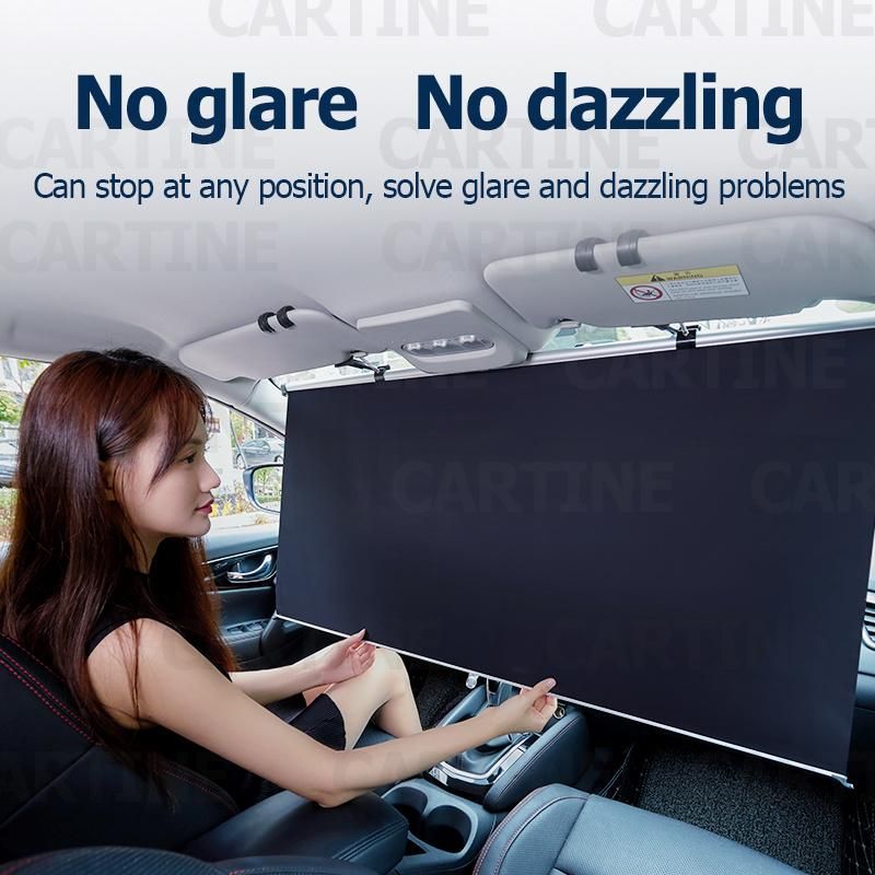 Car Sunscreen and UV Protection Cover Retractable Folding Sunshade in Automobile