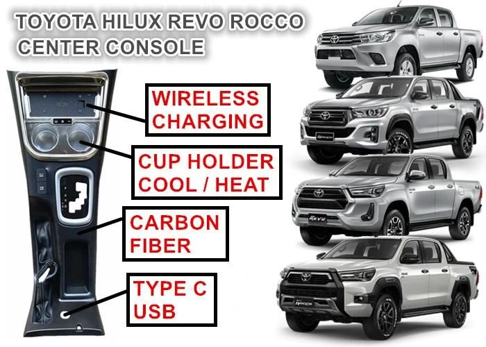 Auto Accessory Interior Trim Strip for Toyota Hilux Revo Rocco Wood Texture Molding Sticker