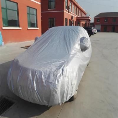 Silver Coating Polyester Fabric Waterproof Dustproof Full Car Covers