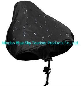 Waterproof Bike Seat Cover with Drawstring, Protective Water Resistant Bicycle Saddle Rain Dust Cover (Black)