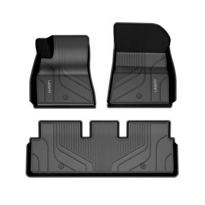 Floor Mats for Tesla Model 3 2017-2022 All Weather Protection Custom Fit TPE 2 Rows Set Car Floor Liners (Black-Front + Rear Set