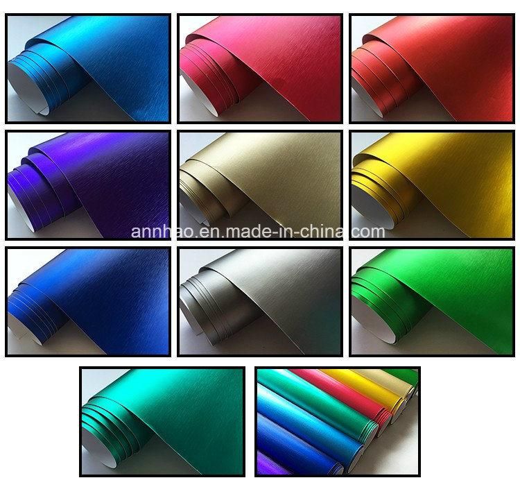 Removable Waterproof PVC Brushed Matte Chrome Self Adhesive Vinyl Rolls