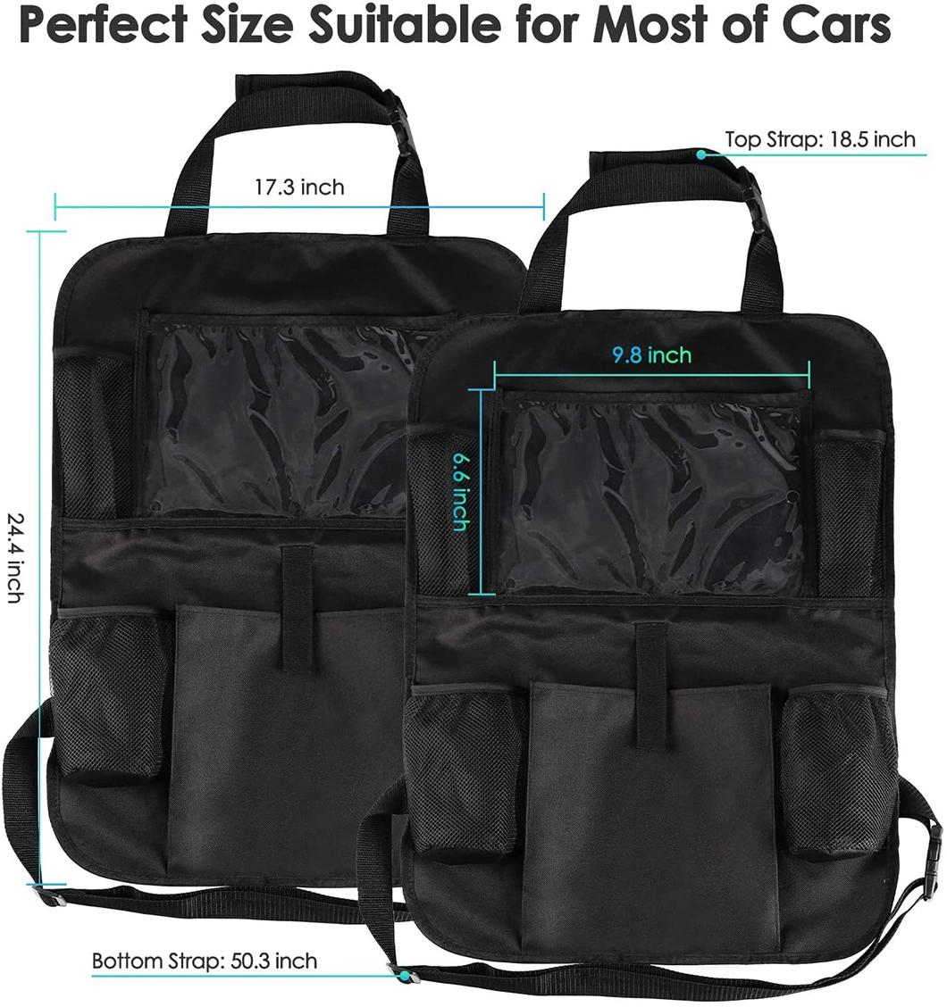Mats Backseat Storage Bag Backseat Car Organizer Kick with Clear Screen Tablet Holder and 9 Storage Pockets Seat Back Car Organizer