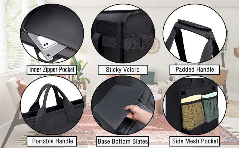 Big Utility Tote Bag with Pocket Car Trunk Storage Organizer
