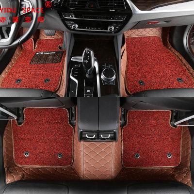 Hand Sewing Leather Coil Anti Slip 5D Car Floor Mat