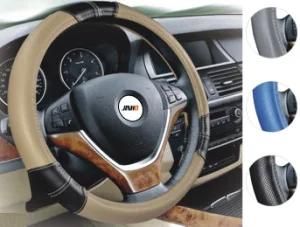 Leather Double Color Steering Wheel Cover