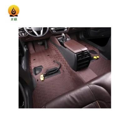 Four Seasons Custom Green PVC Leather Butterfly Black Leather Gold Line Anti-Skid 3D 5D Diamond Car Mat