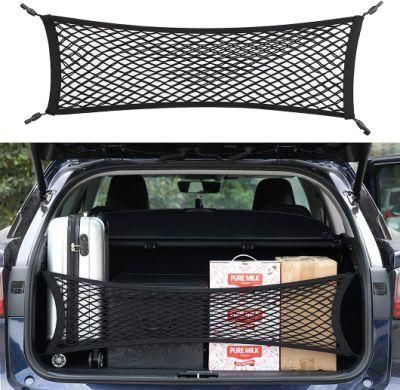 Adjustable Elastic Heavy Duty Cargo Net, Nylon Car Trunk Rear Cargo Organizer Universal Fit for Car, SUV, Truck