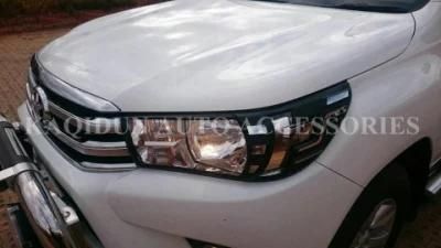 Carbon Black Head Lamp Cover for Hilux Revo 2019