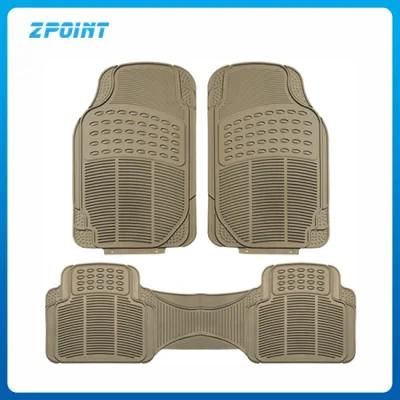 Auto Accessory Rubber Floor Mat Universal Fit Brown