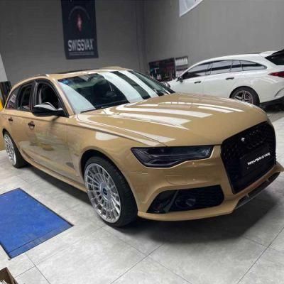 Tsauop 5*59 Feet Gloss Desert Yellow Vinyl Wrap