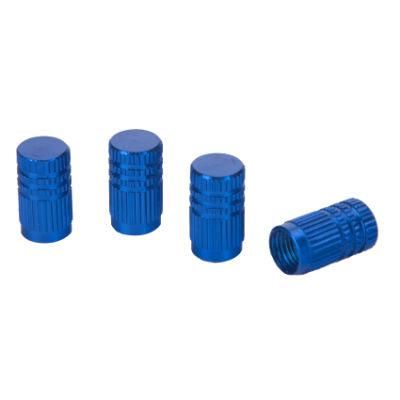 Set of 4PCS Blue Color Aluminum Metal Car Tire Valve Cap