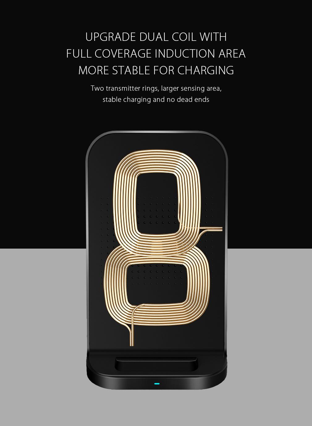 Hot Sale Wireless Charger Stand 15W Upgrade Dual Coil Fast Charger Holder More Stable for Charging