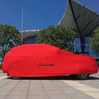 Universal Form-Fit Soft Elastic Fleece Car Cover Dust-Proof Indooor Car Cover Breathable Auto Cover