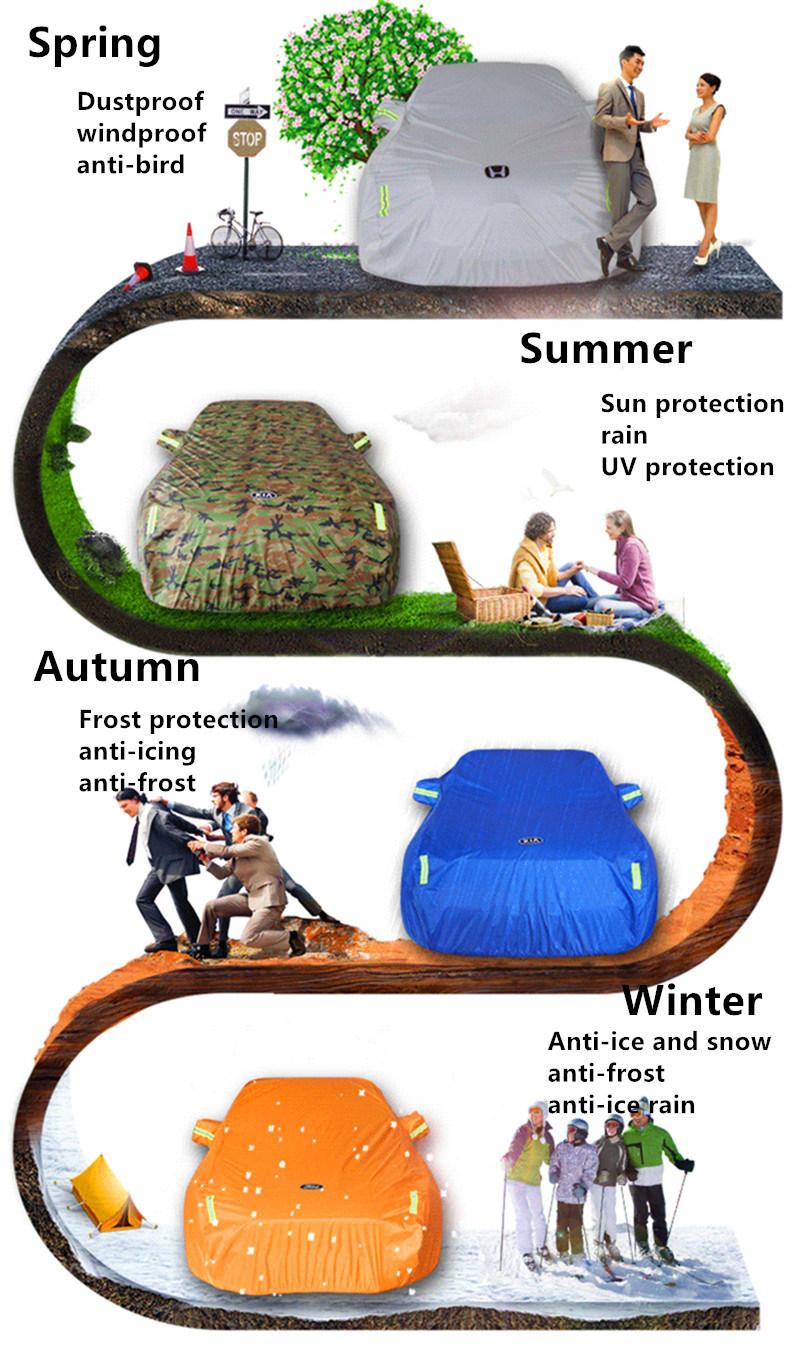 Universal Portable Sunproof Waterproof Folding Oxford Camouflage Auto Car Cover