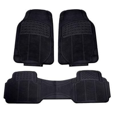 Black Universal Rubber Car Floor Mats All Weather Protection