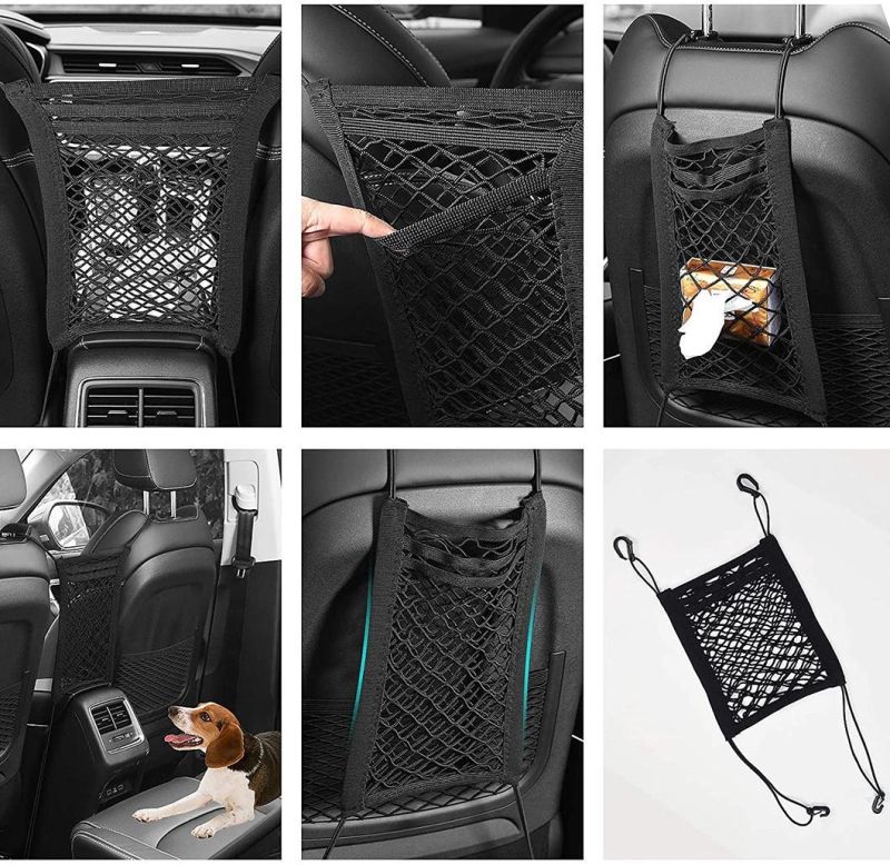 The Purse Net Car Net Pocket Handbag Holder Between Seats Cargo Storage Pockets Car Purse Holder for Between Seats Organizer
