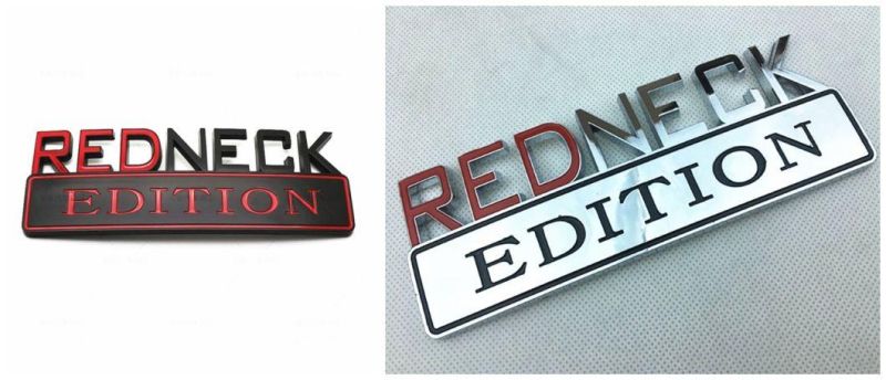 Redneck Edition Emblem for Chevrolet Silverado Chevy Camaro Emblem Fender Badge Decal Sticker Logo Car Accessories Car Parts Decoration ABS Plastic
