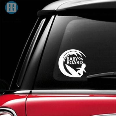 Baby on Board Cool Rear Reflective Sunglasses Child Car Stickers Warning Decals Black Baby Car Sticker