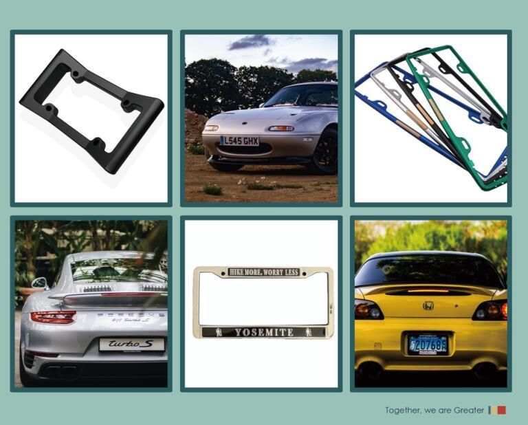 Plastic Carbon Fiber Style License Plate Frames Wholesale with Rhinestones