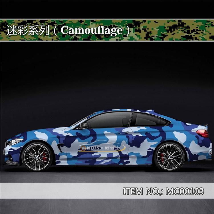 Black White Camouflage Vinyl Car Wrap PVC Adhesive Graffiti Bomb Film for Truck Hood Roof Motors