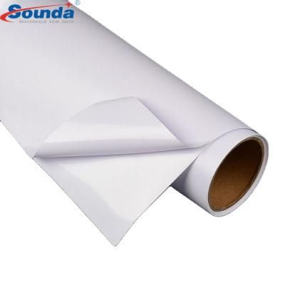 White High Glossy Eco Solvent Printable Self Adhesive Vinyl 100mic White PVC Sticker