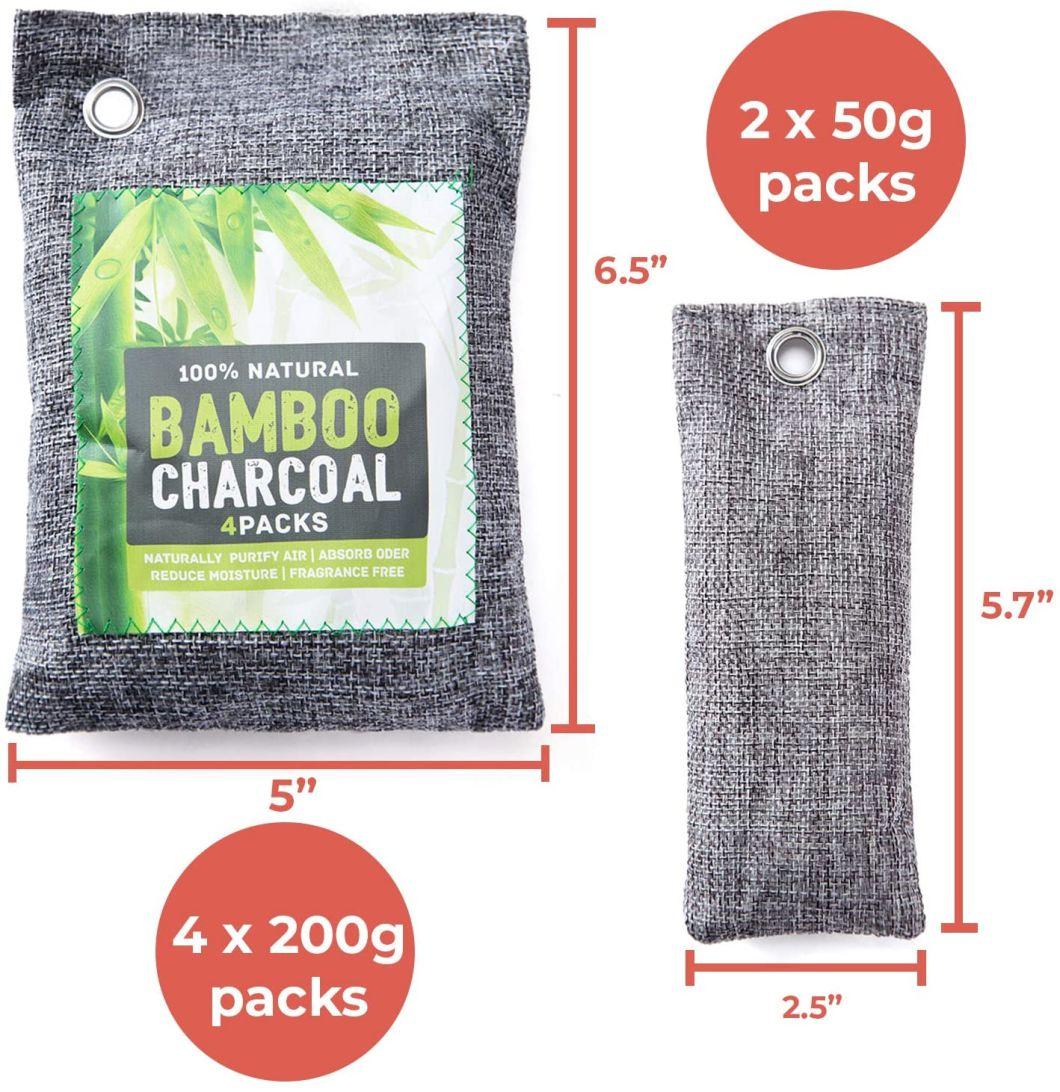 Bamboo Charcoal Air Purifying Bag, Natural Fresh Home Deodorizer and Air Purifier, Activated Bamboo Freshener for Closet and Pet
