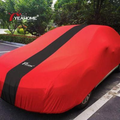 Patchwork Design Elastic Soft Fleece Indoor Dust-Proof Car Cover Breathable Auto Cover