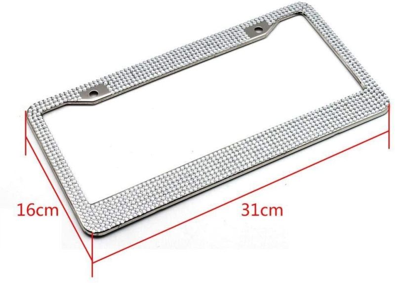 Bling License Plate Frame Cover with Handcraft Crystal for Women
