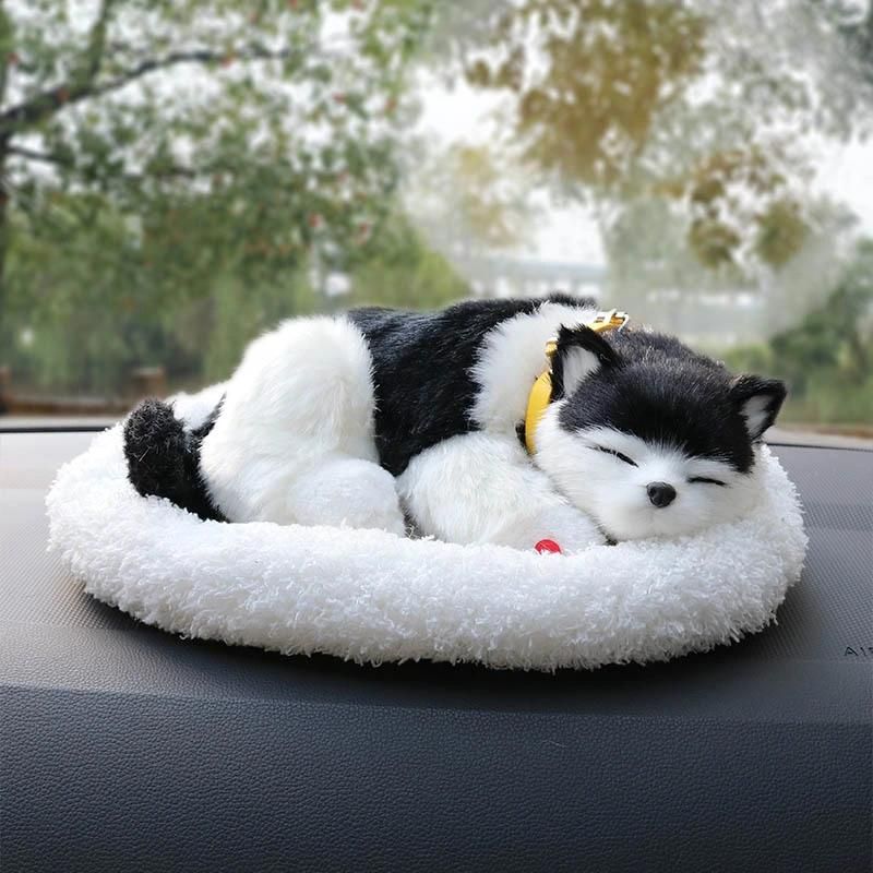 2021cute Soft Simulation Dog Cat Stuffed Animals Plush Toys with Sound Snoring