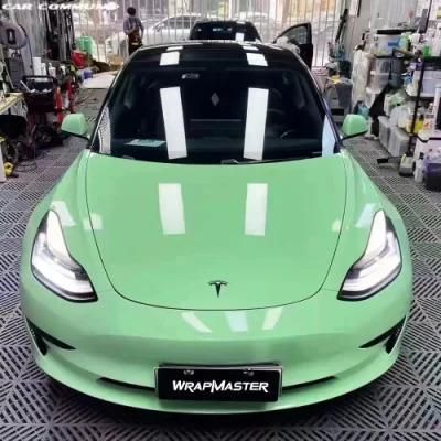 Tsautop 5*59 Feet Pet Hazy Green Reflective Vinyl Wrap