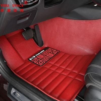 Waterproof Wear Leather Anti Slip 5D Red Car Floor Mat